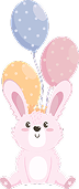 Cute bunny with balloons